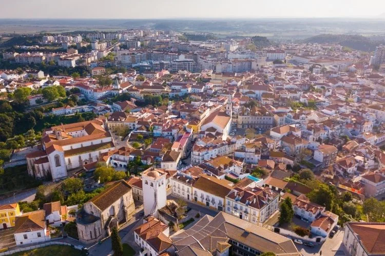 Vista aérea de Santarém, Portugal